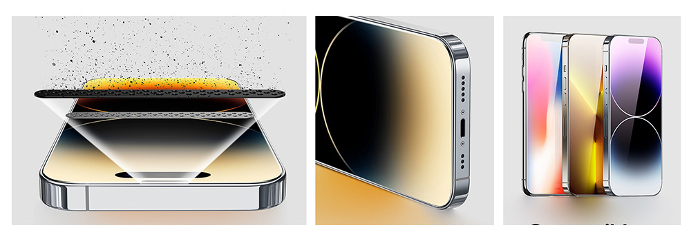 Стъклен протектор Baseus Corning Series HD за Apple iPhone 15 Pro, Easy-fix (P60012219201-02)