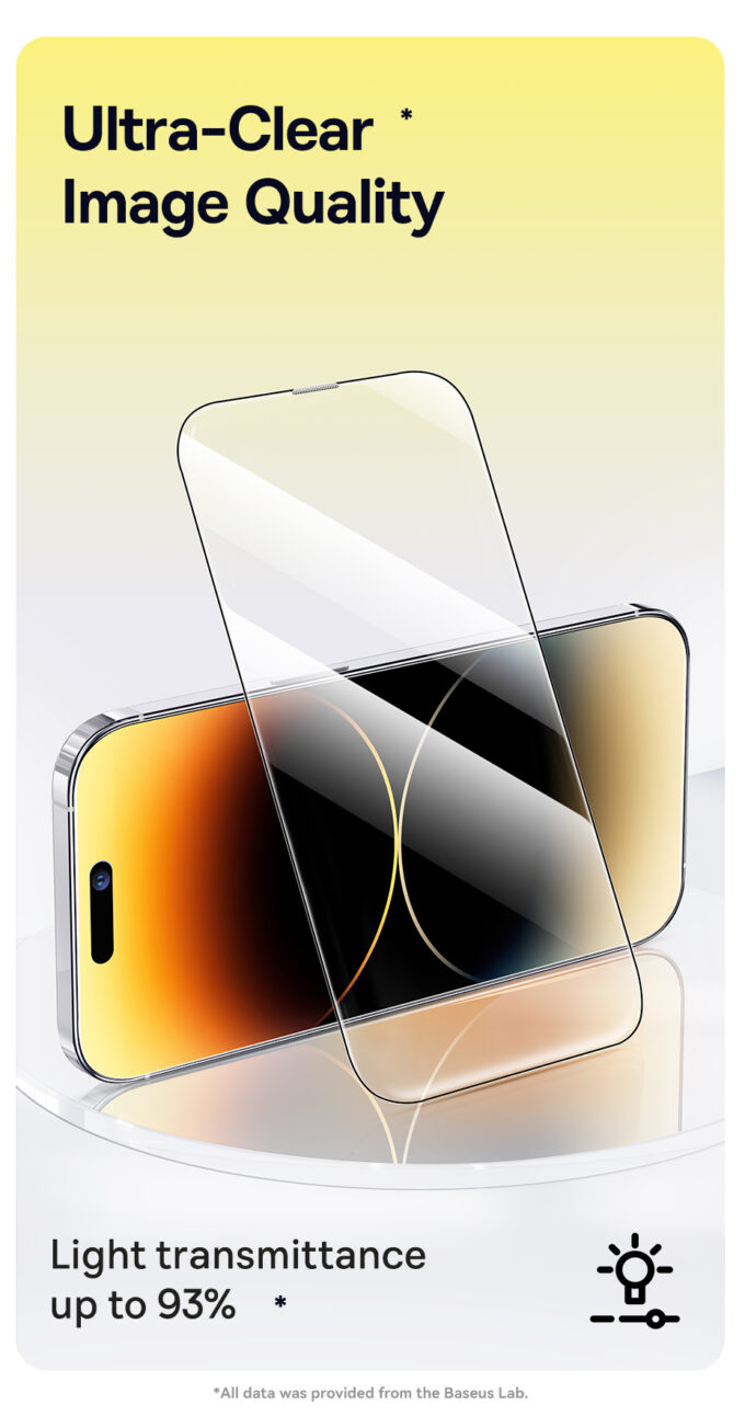 Стъклен протектор Baseus Corning Series HD за Apple iPhone 15 Pro, Easy-fix (P60012219201-02) - Image 2