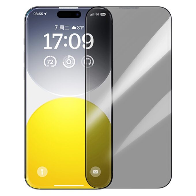 Стъклен протектор Baseus Crystal Ceramic за Apple iPhone 15, Privacy 360 (P6001205S201-08)