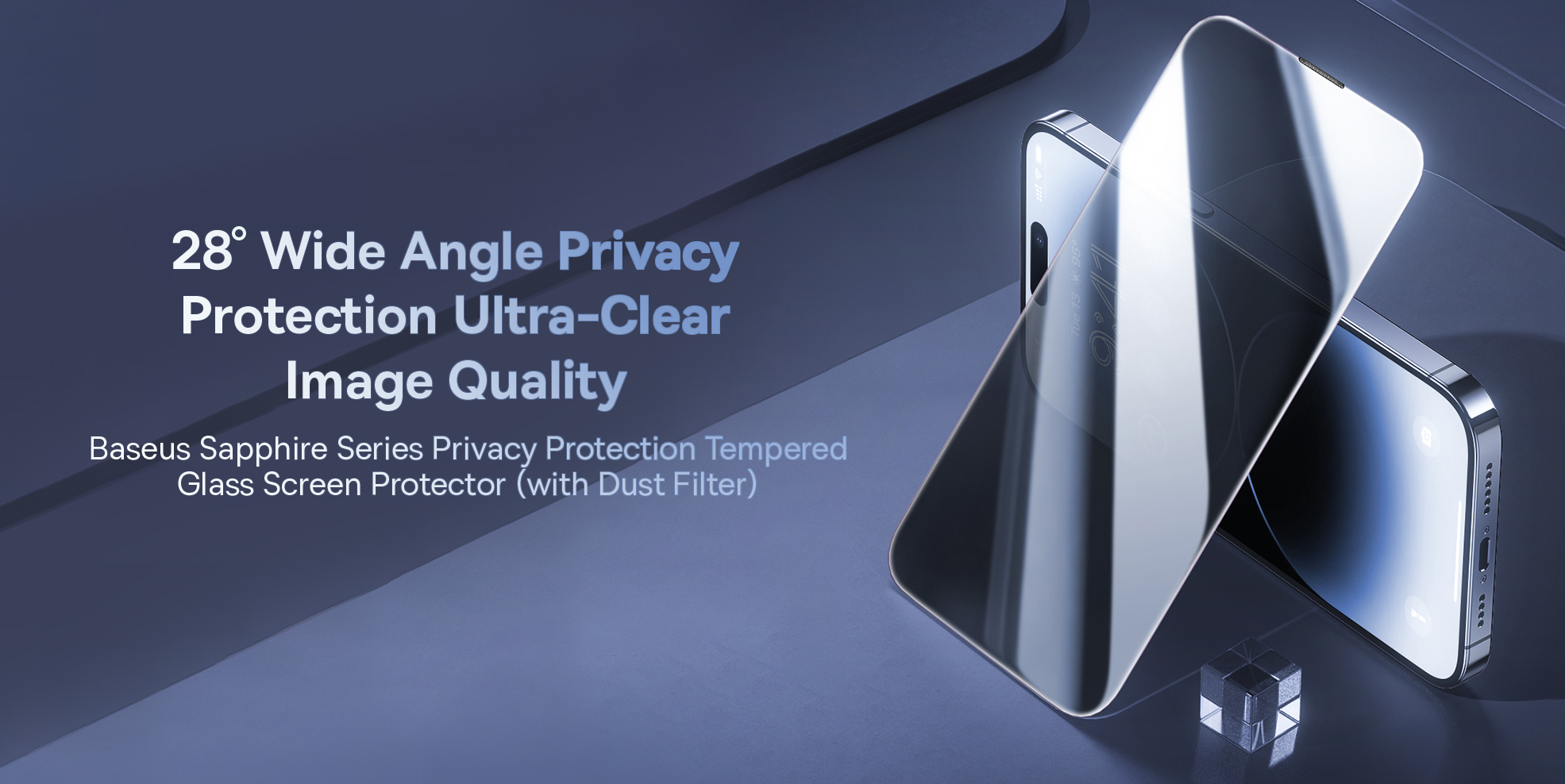 Стъклен протектор Baseus Schott Series за Apple iPhone 15 Pro, Privacy (P60015409201-02)