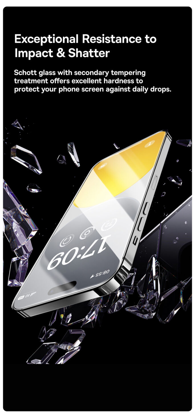 Стъклен протектор Baseus Schott Series за Apple iPhone 15 Pro Max, Easy-fix (P60015407201-03) - Image 5