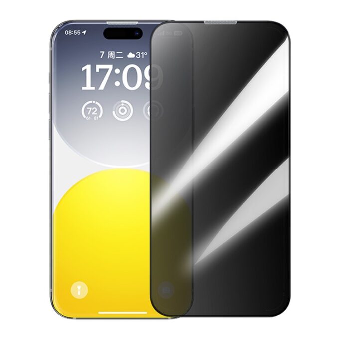 Стъклен протектор Baseus Schott Series за Apple iPhone 15 Pro Max, Privacy, Easy-fix (P60015409201-03)