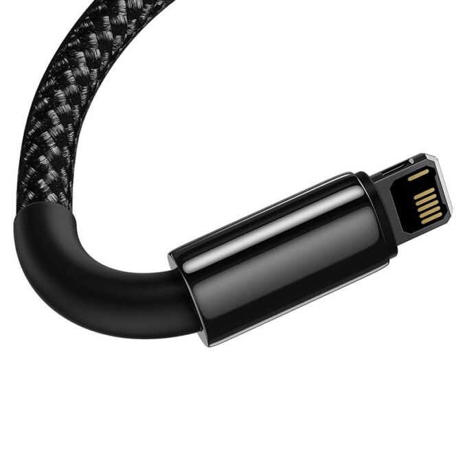 Кабел BASEUS USB-A - Lightning, 2м,2.4А, Tungsten Gold, (CALWJ-A01) - Image 5