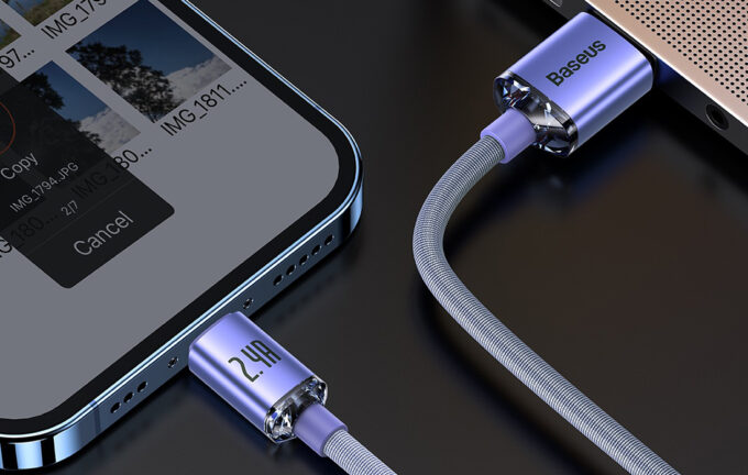 Кабел BASEUS USB-A - Lightning, 1.2м,2.4A, Crystal Shine - Image 13