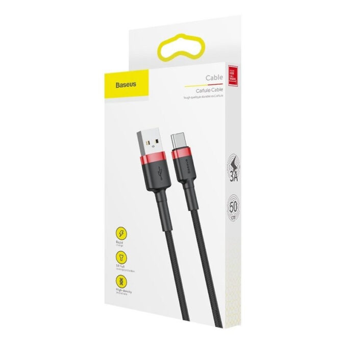 Кабел BASEUS USB-A - Type-C, 2м, 2A, Cafule - Image 19