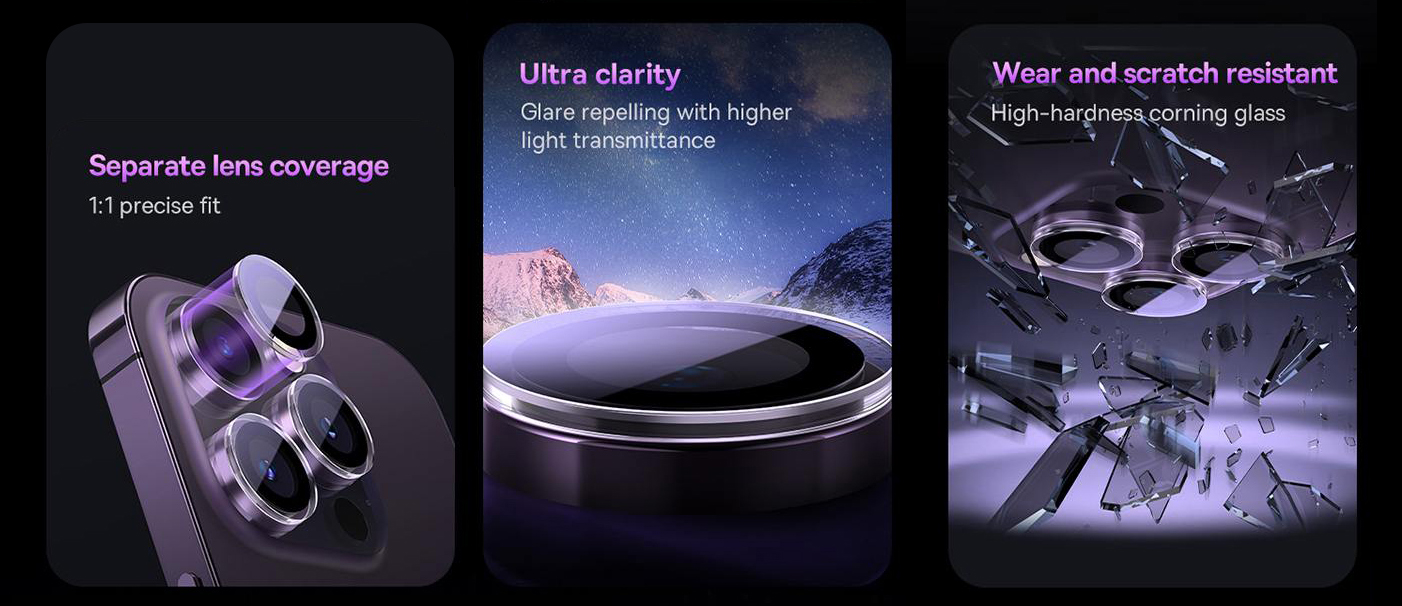 Лещи за камера Baseus Sapphire HD за Apple iPhone 15 (P60052702201-00)