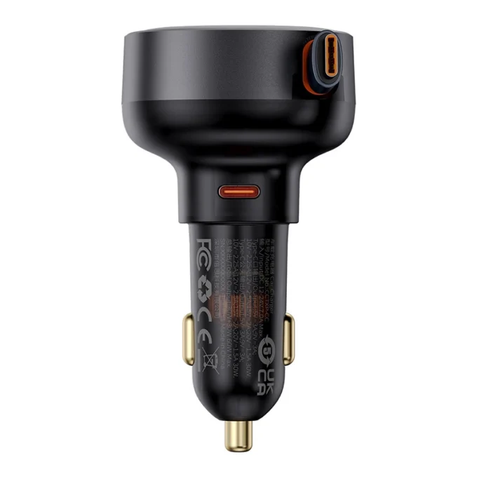 Зарядно за автомобил 12V BASEUS 60W, USB-C, кабел Type-C, Enjoyment Pro (C00057802111-01) - Image 5