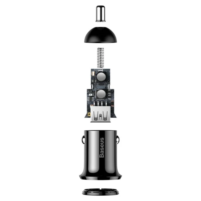 Зарядно за автомобил 12V BASEUS 24W, 2xUSB-A Grain Pro (CCALLP-01) - Image 6