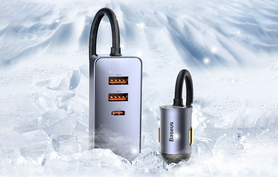 Зарядно за автомобил 12V BASEUS 120W, 2xUSB-A, 2xUSB-C, Share Together PPS multi-port (CCBT-A0G)