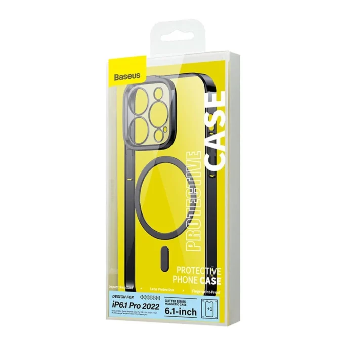 Калъф + стъклен протектор BASEUS Glitter MagSafe за Apple iPhone 14 Pro, SET - Image 4