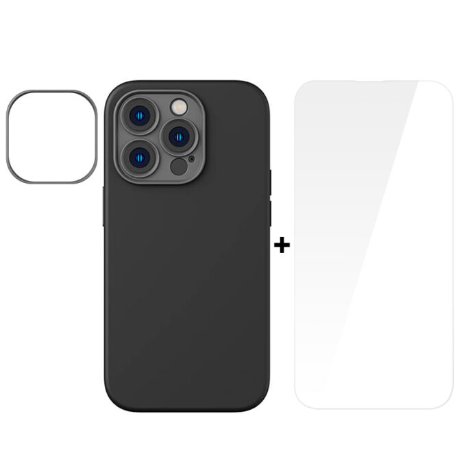 Калъф + стъклен протектор BASEUS Liquid Gel MagSafe за Apple iPhone 14 Pro, SET - Image 2