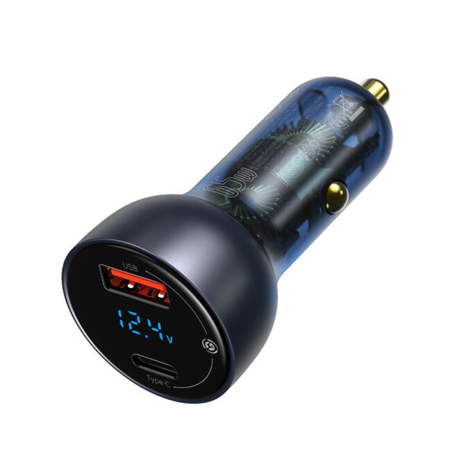 Зарядно за автомобил 12V BASEUS 65W, USB-A, USB-C, Particular Digital Display (CCKX-C0A)