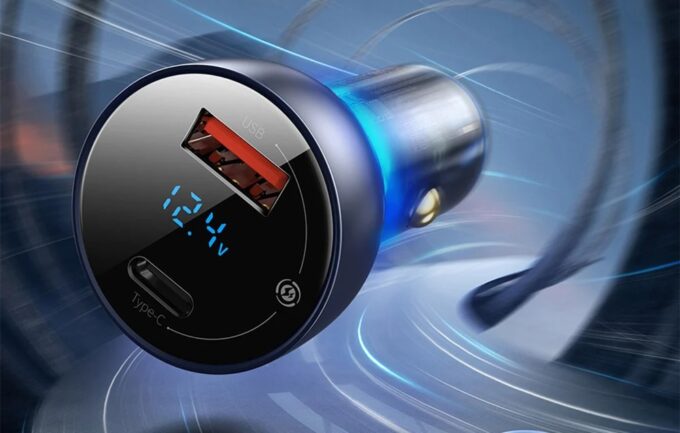 Зарядно за автомобил 12V BASEUS 65W, USB-A, USB-C + кабел Type-C - Type-C 100W (TZCCKX-0G) - Image 9