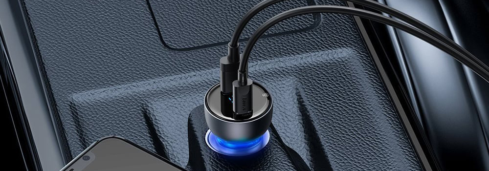 Зарядно за автомобил 12V BASEUS 140W, USB-A, USB-C