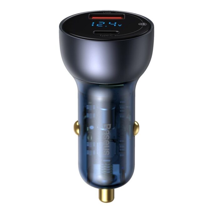 Зарядно за автомобил 12V BASEUS 65W, USB-A, USB-C + кабел Type-C - Type-C 100W (TZCCKX-0G) - Image 2