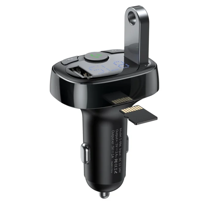 Трансмитер Baseus MP3 Wireless, 2xUSB-A, Micro SD, T-typed S-09A (CCMT000001)
