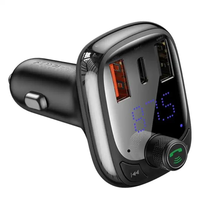 Трансмитер Baseus MP3 Wireless, 2xUSB-A, USB-C, Micro SD, T-typed S-13 (CCMT000101) - Image 5