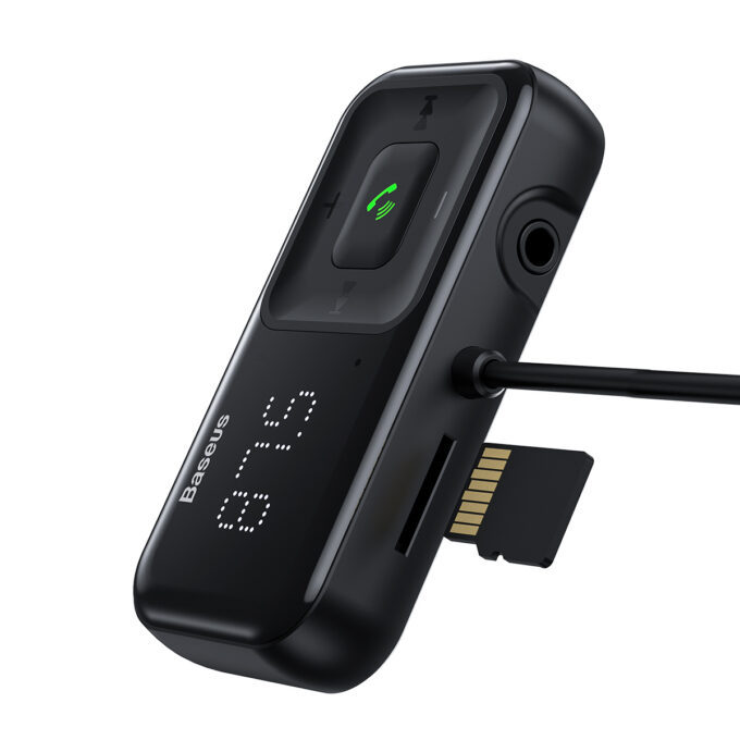 Трансмитер Baseus MP3 Wireless, 2xUSB-A, AUX, Micro SD, T-typed S-16 (CCMT000201) - Image 3