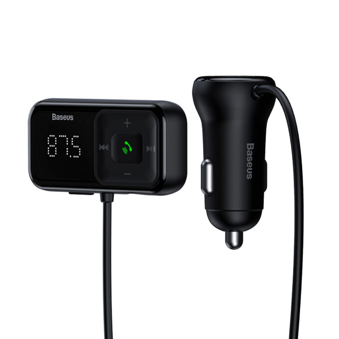 Трансмитер Baseus MP3 Wireless, 2xUSB-A, AUX, Micro SD, T-typed S-16 (CCMT000201)