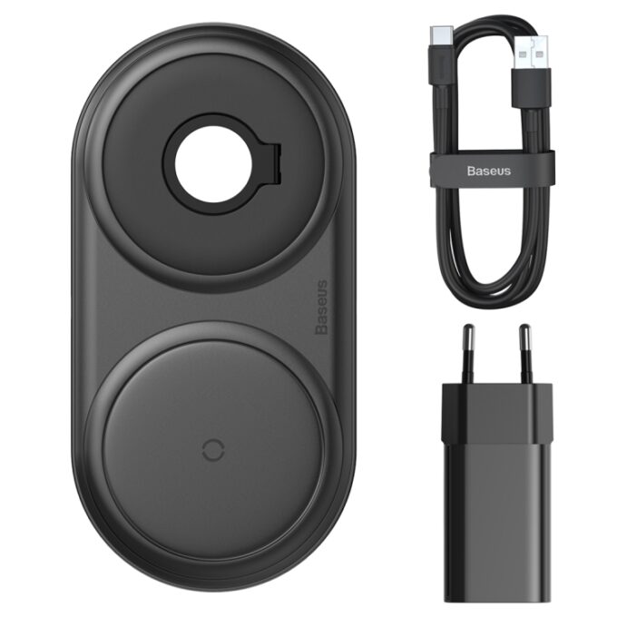Безжично зарядно 220V Baseus Wireless 10W + Adapter 24W, Planet 2в1 (WXPL-B01)