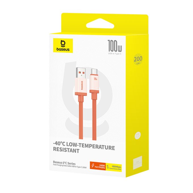 Кабел BASEUS USB-A - Type-C, 2м, 100W, 0℃ Series (P10368801731-01) - Image 7