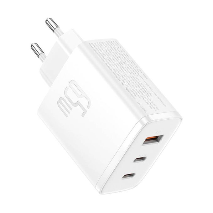 Зарядно устройство 220V BASEUS 65W, USB-A, 2xUSB-C, Cube Pro (P10152301213-00) - Image 4