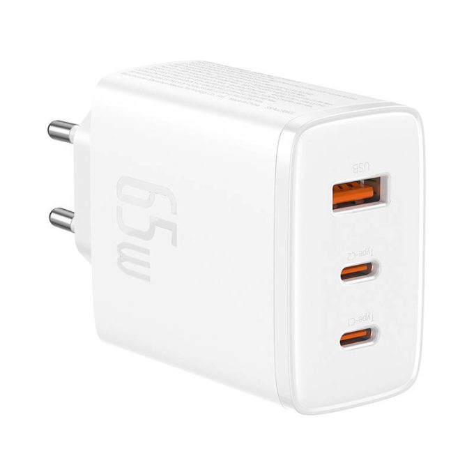 Зарядно устройство 220V BASEUS 65W, USB-A, 2xUSB-C, Cube Pro (P10152301213-00) - Image 2