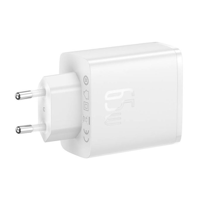 Зарядно устройство 220V BASEUS 65W, USB-A, 2xUSB-C, Cube Pro (P10152301213-00) - Image 5