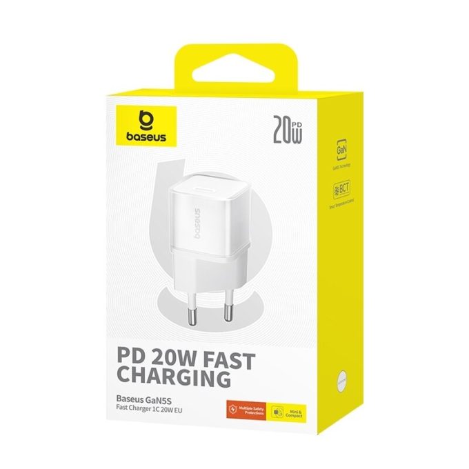 Зарядно устройство 220V Baseus 20W, USB-C, GaN5S - Image 6