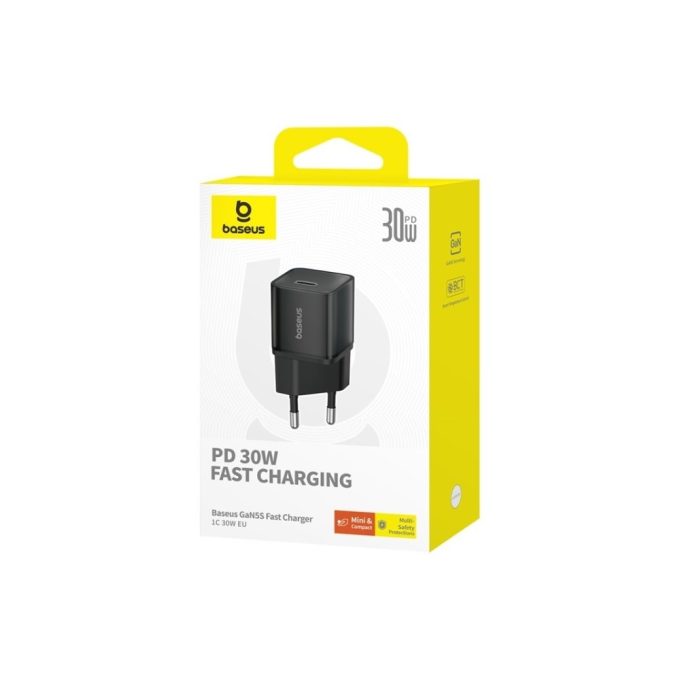 Зарядно устройство 220V Baseus 30W, USB-C, GaN5S - Image 9
