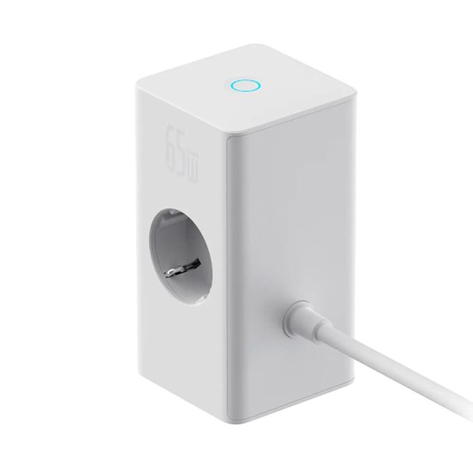 Разклонител / Зарядна станция 220V BASEUS 65W, 2xAC+USB-A+USB-C+Type-C, PowerCombo Digital PowerStrip (PSLR000602) - Image 4