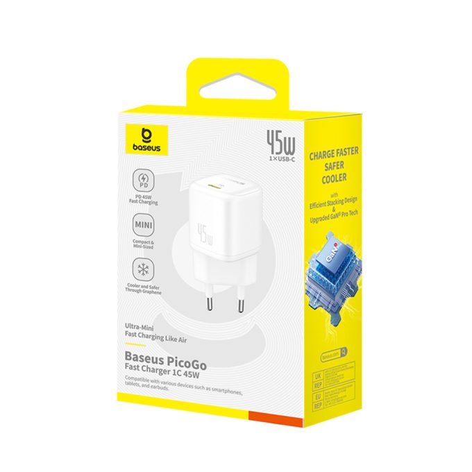 Зарядно устройство 220V BASEUS 45W, USB-C, PicoGo GaN - Image 18