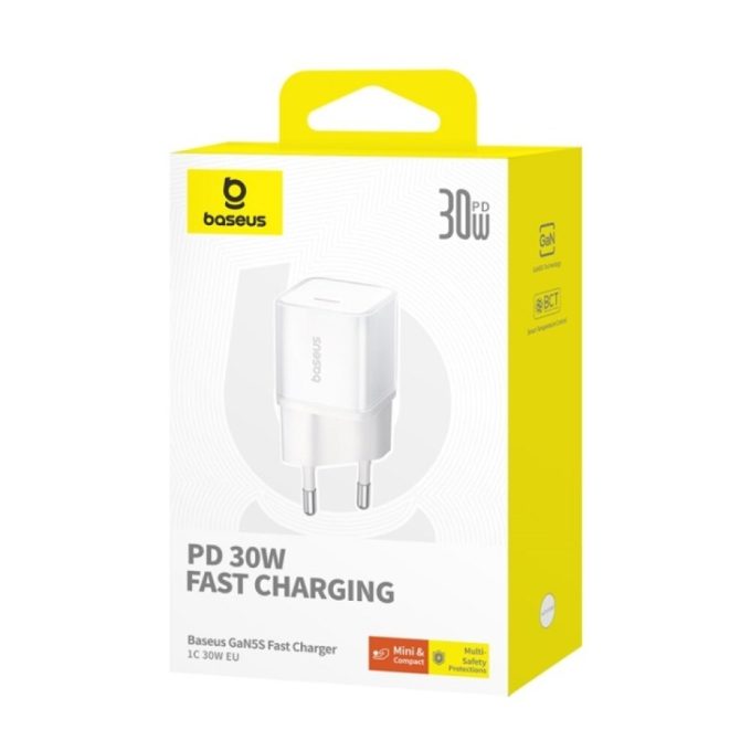 Зарядно устройство 220V Baseus 30W, USB-C, GaN5S - Image 8