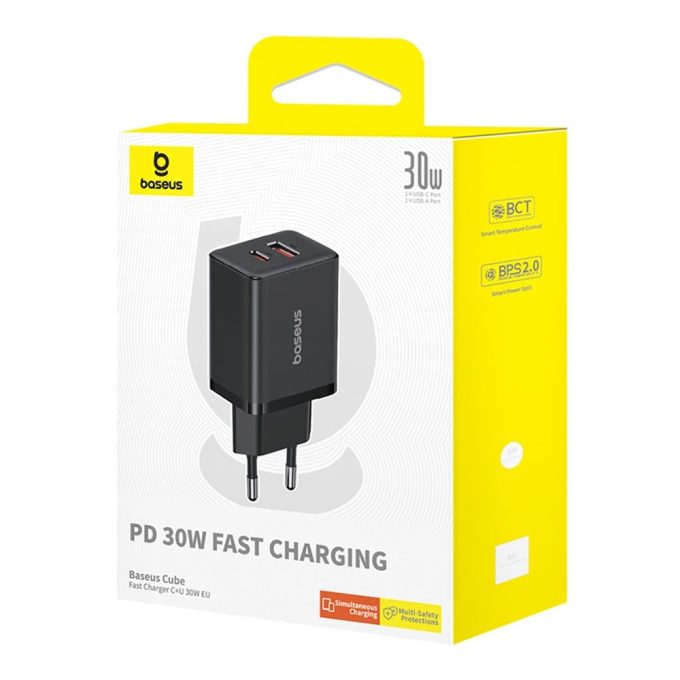 Зарядно устройство 220V Baseus 30W, USB-A, USB-C, Cube Pro - Image 12