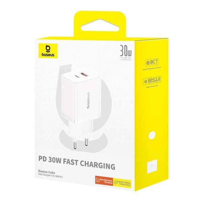 Зарядно устройство 220V Baseus 30W, USB-A, USB-C, Cube Pro - Image 11