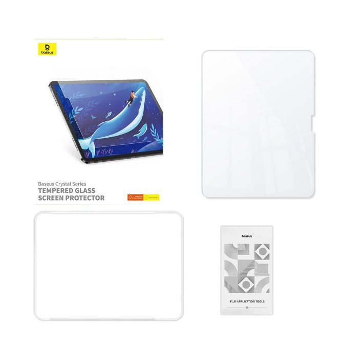 Стъклен протектор BASEUS Crystal Blue Light Blocking за iPad Air (2024/2025) 11inch Clear (P40012000201-02) - Image 2