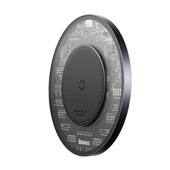 Безжично зарядно 220V Baseus Wireless 15W, SIMPLE2 (CCJJ050001) + кабел Type-C към Type-C - Image 3