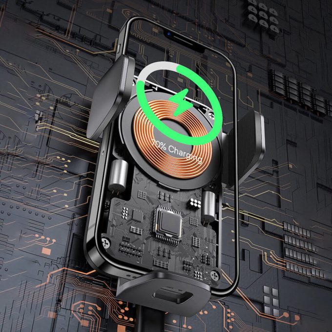 Холдер BASEUS + Wireless 15W Wisdom Air (CGZX000001) - Image 9