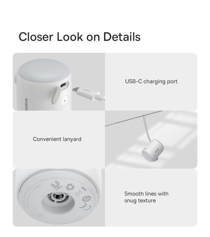 Преносима мини помпа Baseus - PocketGo - (C11157700221-00) + LED светлина - Image 6
