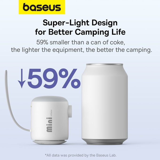 Преносима мини помпа Baseus - PocketGo - (C11157700221-00) + LED светлина - Image 7
