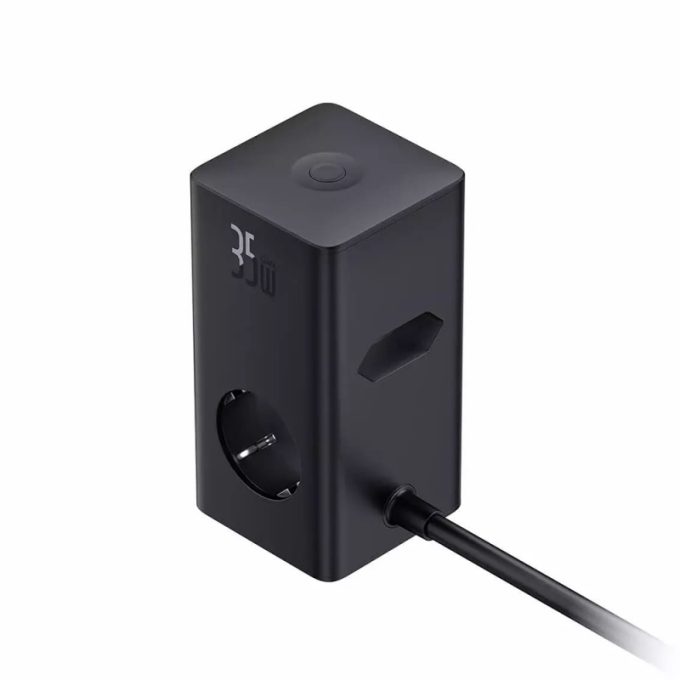 Разклонител / Зарядна станция 220V BASEUS 35W, 3xAC + 2xUSB-A + 2xUSB-C, PowerCombo Tower (E00023606113-00) - Image 4