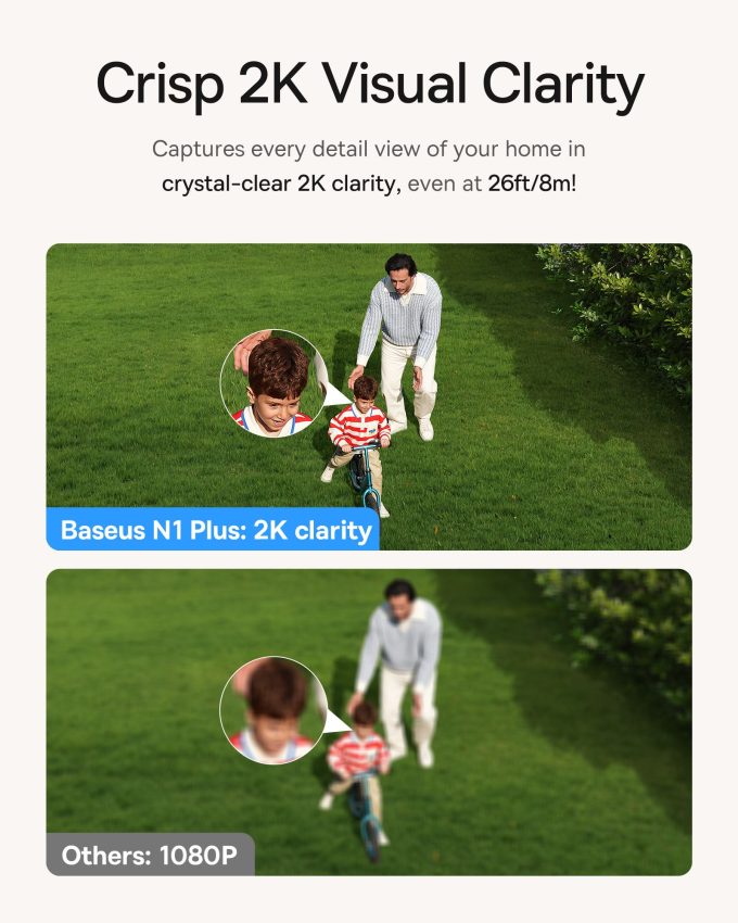 Интелигентна външна камера за видеонаблюдение Baseus Security N1 Plus Outdoor Dual Camera 2K - (S0TZ002130) - Image 7