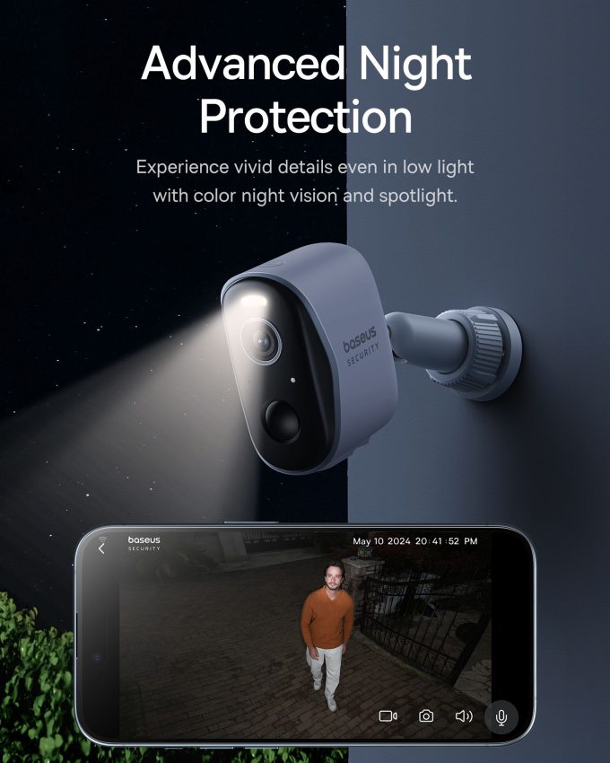 Интелигентна външна камера за видеонаблюдение Baseus Security N1 Plus Outdoor Dual Camera 2K - (S0TZ002130) - Image 9