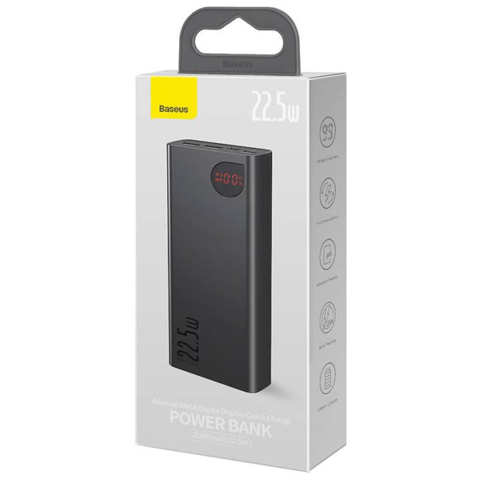 Външна батерия Baseus Adaman Metal, 20000mAh, 22.5W (PPAD070101) - Image 8