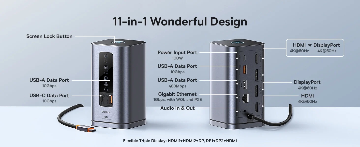 Докинг станция Baseus Spacemate 11-в-1